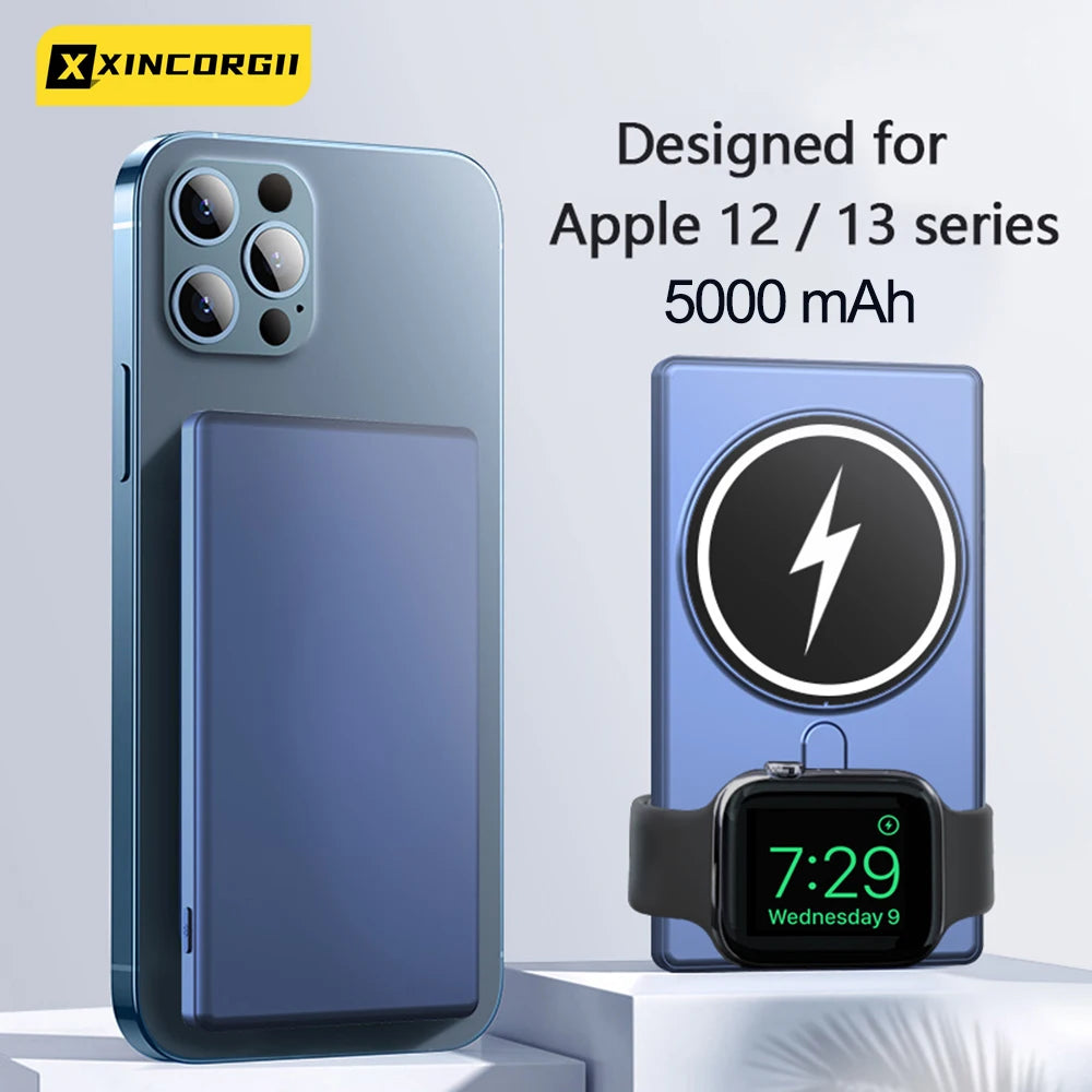 Fast Charger Portable Magnetic Wireless Power Bank Mobile Phone External Battery 5000mAh