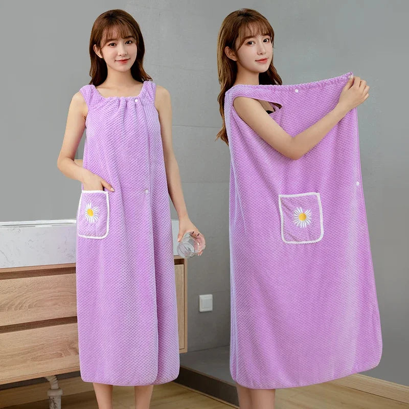 Non-Cotton Bath Towel Women's Wearable Absorbent Bathrobe Summer Shower New Hot Sale of the Season Home Use Adult Bath Skirt Non