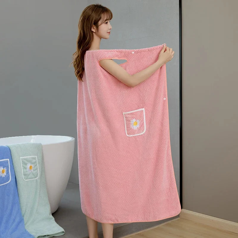 Non-Cotton Bath Towel Women's Wearable Absorbent Bathrobe Summer Shower New Hot Sale of the Season Home Use Adult Bath Skirt Non
