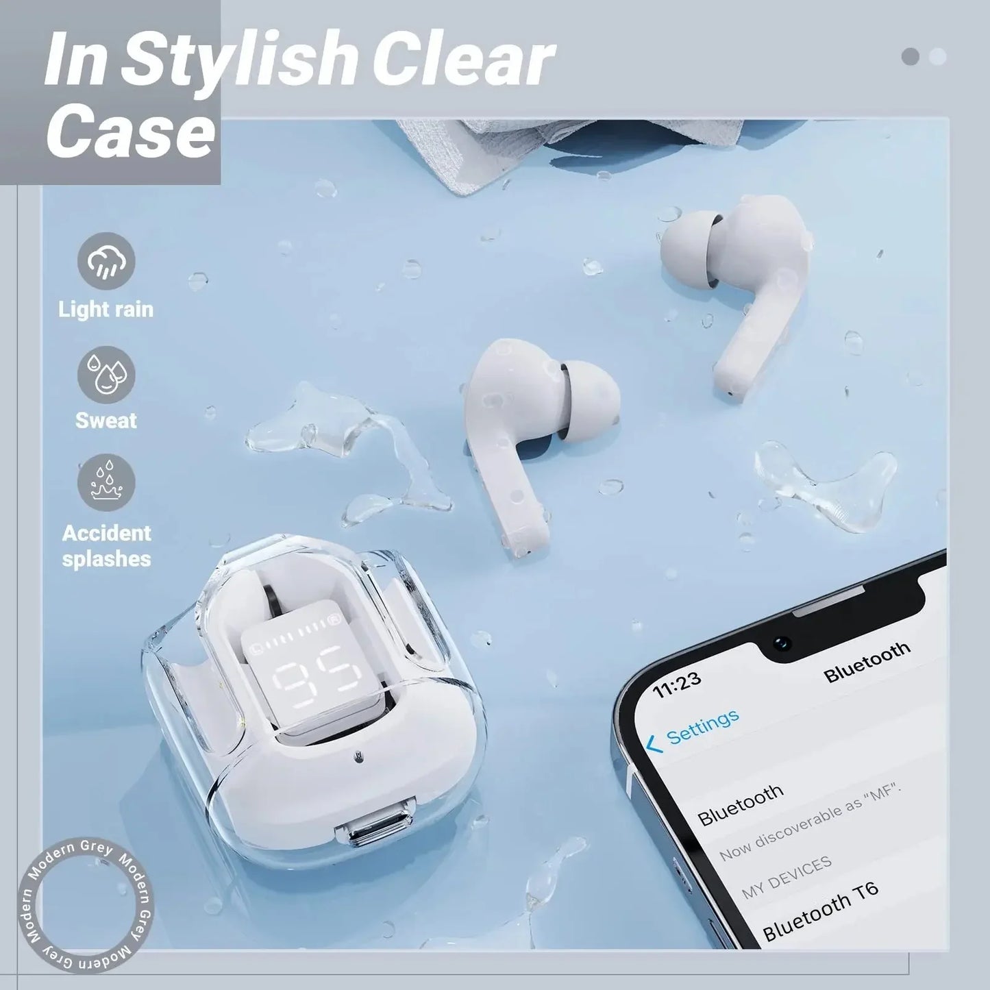 BTTWS30 Wireless Bluetooth Earbuds HiFi Stereo Headphones with Digital Display Noise Canceling Headset With Mic Gaming Earbuds