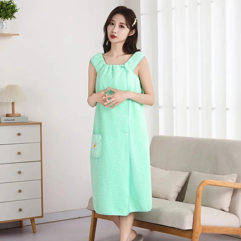 Non-Cotton Bath Towel Women's Wearable Absorbent Bathrobe Summer Shower New Hot Sale of the Season Home Use Adult Bath Skirt Non