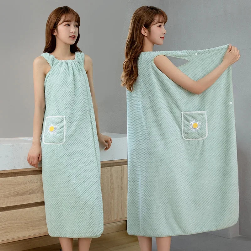 Non-Cotton Bath Towel Women's Wearable Absorbent Bathrobe Summer Shower New Hot Sale of the Season Home Use Adult Bath Skirt Non