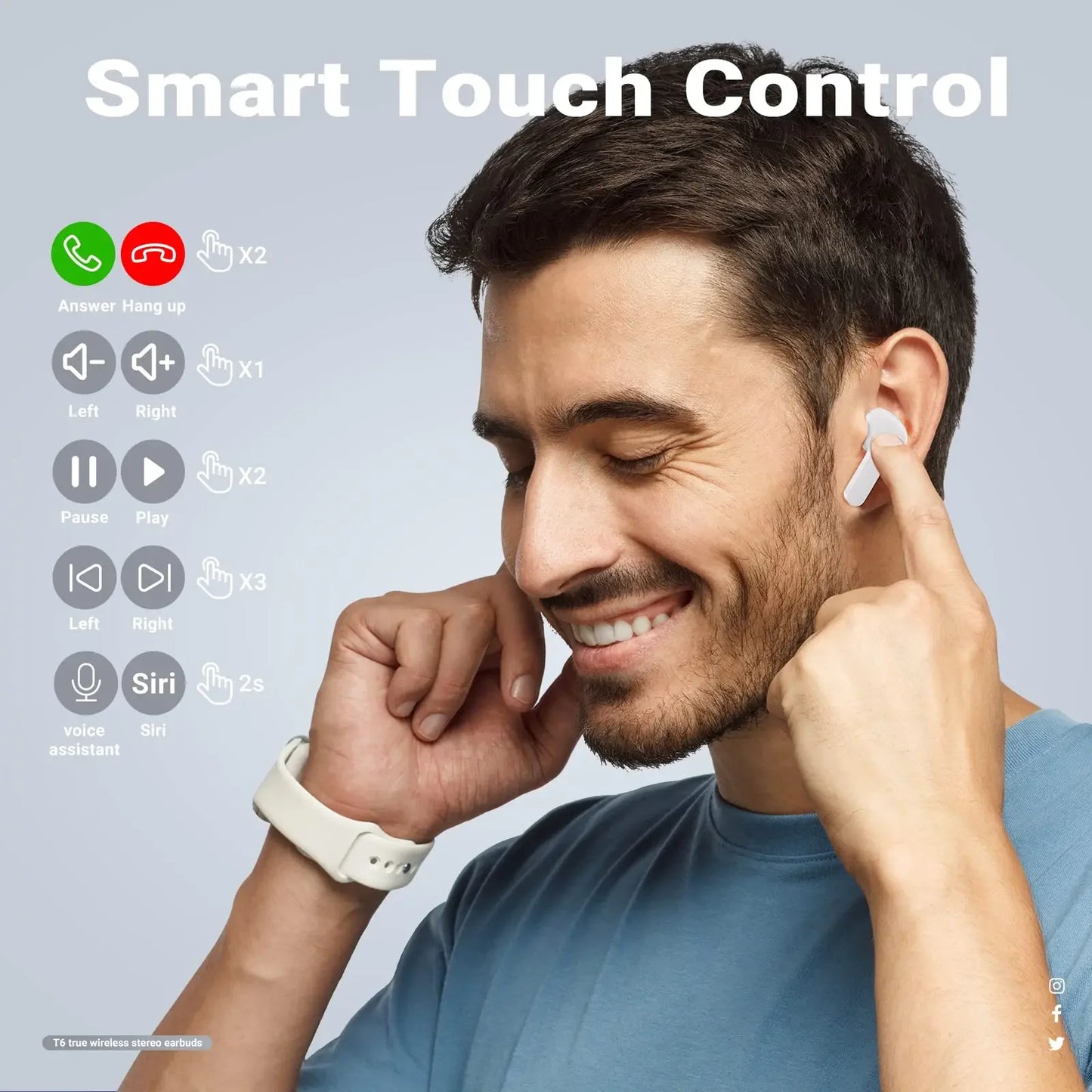 BTTWS30 Wireless Bluetooth Earbuds HiFi Stereo Headphones with Digital Display Noise Canceling Headset With Mic Gaming Earbuds
