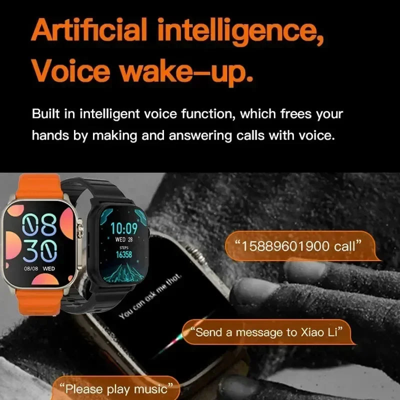 2024 New Smart Watch Ultra IWO Watch Ultra NFC Smartwatch Series 9 Bluetooth Call 2.2 Inch Wireless Fitness Watch