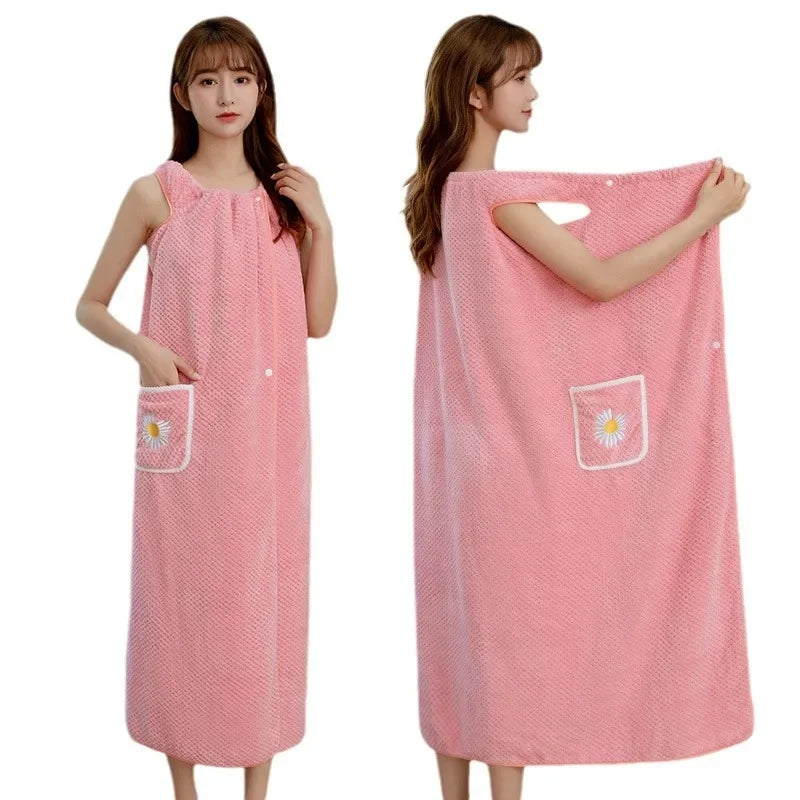 Non-Cotton Bath Towel Women's Wearable Absorbent Bathrobe Summer Shower New Hot Sale of the Season Home Use Adult Bath Skirt Non