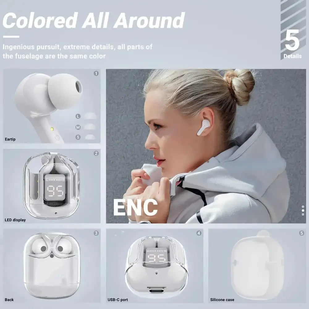 BTTWS30 Wireless Bluetooth Earbuds HiFi Stereo Headphones with Digital Display Noise Canceling Headset With Mic Gaming Earbuds