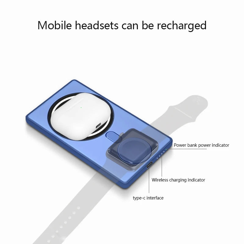 Fast Charger Portable Magnetic Wireless Power Bank Mobile Phone External Battery 5000mAh