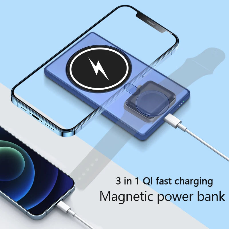 Fast Charger Portable Magnetic Wireless Power Bank Mobile Phone External Battery 5000mAh