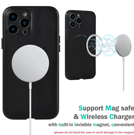 New trending leather wireless chargingMagsafe phone case for iPhone