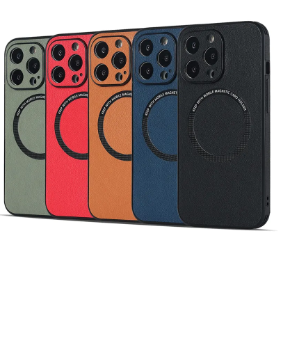 New trending leather wireless chargingMagsafe phone case for iPhone