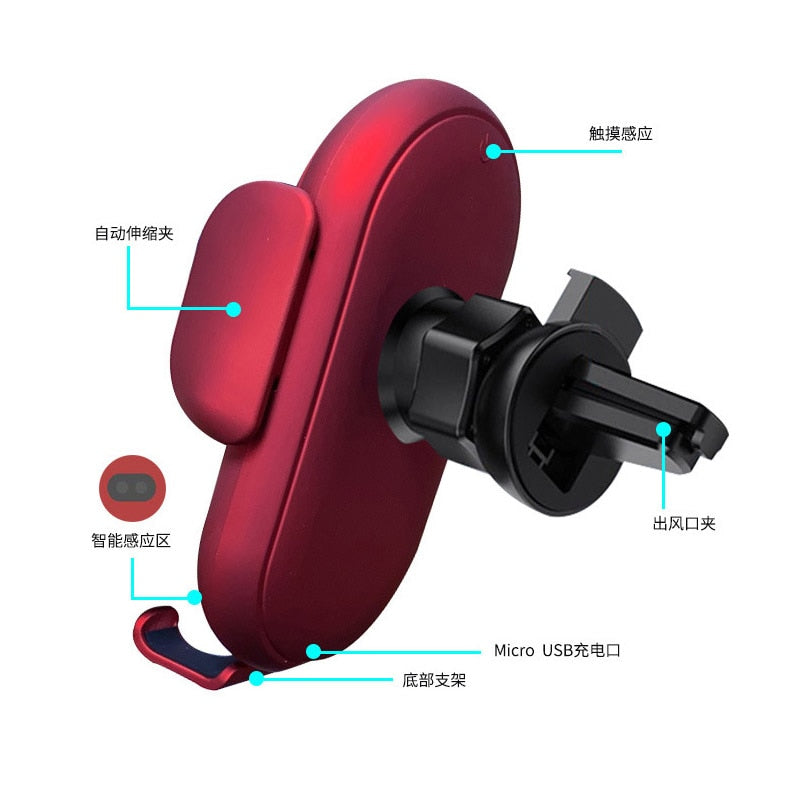 Smart Sensor Automatic Clamping Car Wireless Charger Stand and Phone Holder Auto Wireless Charging Bracket