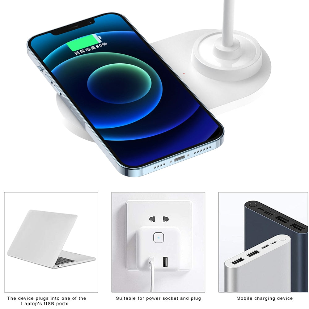 30W Wireless Charging LED Table Lamp. Fast Wireless Charger