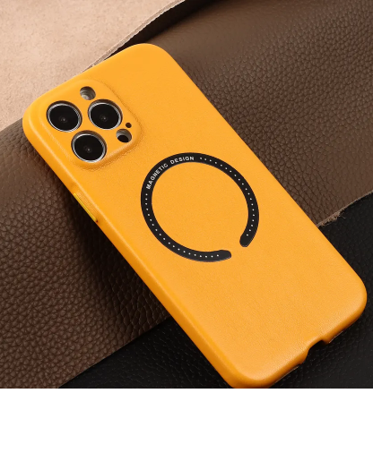 New trending leather wireless chargingMagsafe phone case for iPhone