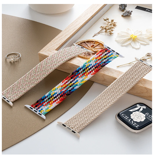 Elastic Braided Solo loop Strap For Apple Watch  38/40/41 MM      42/44/45 MM
