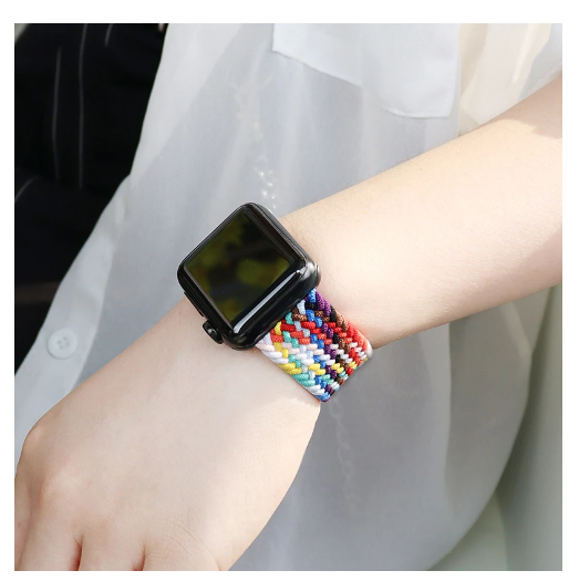 Elastic Braided Solo loop Strap For Apple Watch 38/40/41 MM 42/44/45 MM