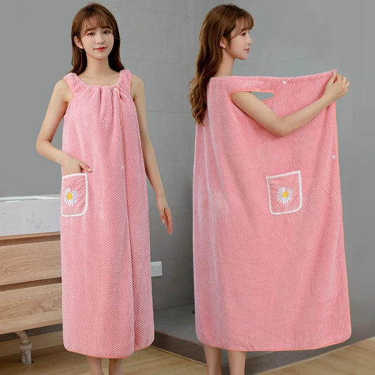 Non-Cotton Bath Towel Women's Wearable Absorbent Bathrobe Summer Shower New Hot Sale of the Season Home Use Adult Bath Skirt Non