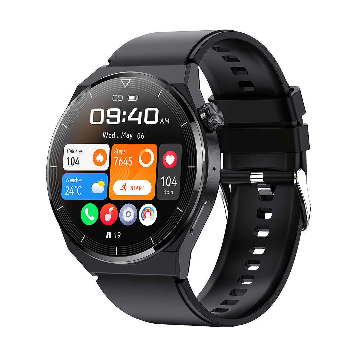 D20 classic smart watch for unisex download fitpto app in mobile and  connect watch, see video