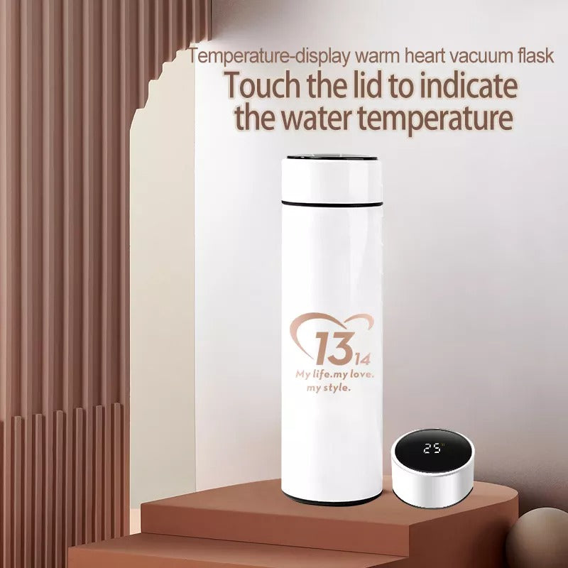 Thermos Vacuum flask with LED display + neck massager Gift Set